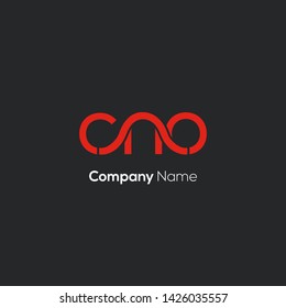 C N O letters joint logo design 