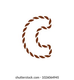 C Navy Rope Letter Logo Icon Design