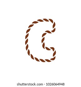 C Navy Rope Letter Logo Icon Design