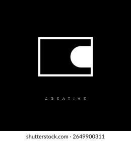 C Negative Space Monogram – Minimalist Black and White Letter mark Logo for Creative Branding, Fashion Identity and Modern Design Concepts

