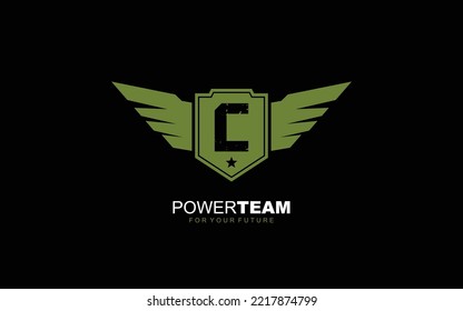 C Number army for team identity. Military template vector illustration for your brand.