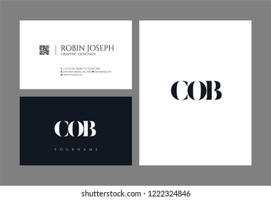 C O B Letters Joint logo icon and business card vector template.