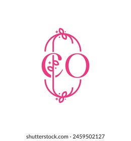 C O CO Beauty vector initial logo, handwriting logo of initial signature, wedding, fashion, jewelry, boutique, floral and botanical with creative template