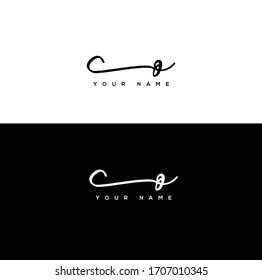 C O CO Initial letter handwriting and signature logo.	