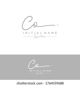 C O CO Initial letter handwriting and signature logo.