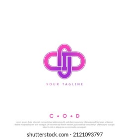 C O D abstract logo design good use for symbol brand and more