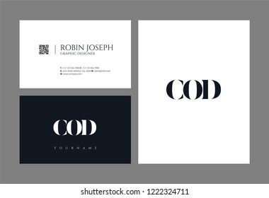 C O D Letters Joint logo icon and business card vector template.