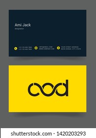 C O D letters joint logo design vector with business card template