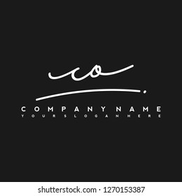  C O Initial handwriting logo vector