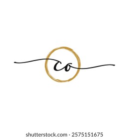 C O Initial Script Letter Beauty Logo Template