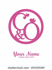 C O initial wedding decorative logo template