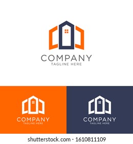 C O J initial real estate logo template