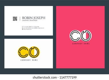 C & O Joint logo icon with business card vector template.