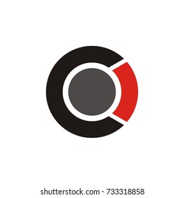 C O letter with circle negative vector logo