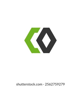 c and o logo with geometric and modern theme