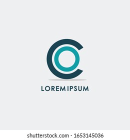 C O logo premium y concepto de icono 