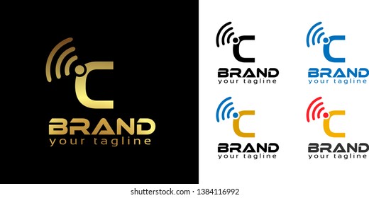 C online logo template, stock logo template.
