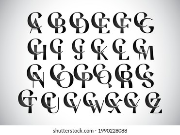 C and other alphabet letters monogram, Graphic Alphabet Symbol for Corporate Business Identity