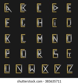 C and other alphabet letters monogram logo