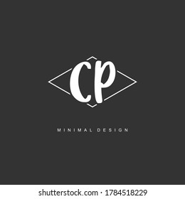 C P CP Erstmalige Handschrift oder handgeschriebenes Logo für Identität. Logo mit Unterschrift und handgezeichnet.