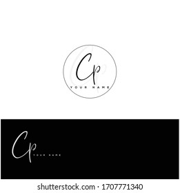  C P CP Initial letter handwriting and signature logo.	
