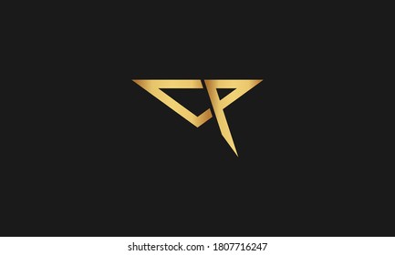 C, P, CP, PC Letter with Star Logo Template vector icon illustration design. Modern Star logo in elegant style with Black Background.