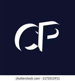 C P initial letter with negative space logo icon vector template