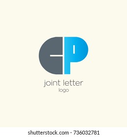 C P joint letter logo vector