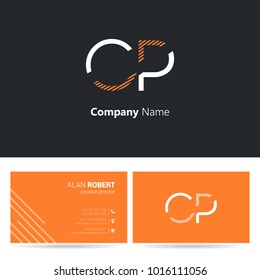 C & P joint logo letter design with business card template