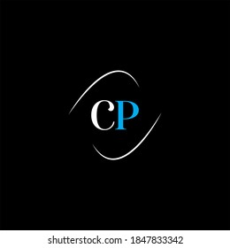 C P letter logo creative design on black color background, cp monogram