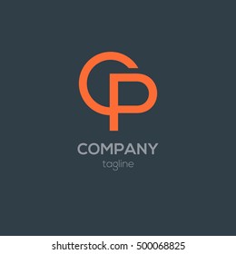 C & P  Letter logo Design vector 