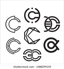 C package Logo. C Letter Icon Design Vector Illustration black. Think idea concept.template storm power thinking brain