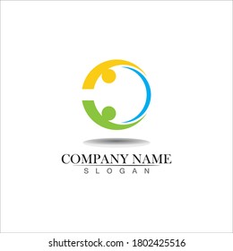C people logo design vector