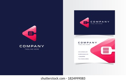 C Play Cooking Modern Logo with Business Card Design