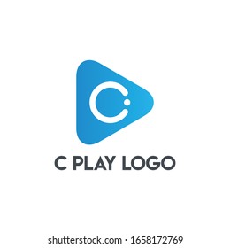 C Play Logo - C latter Logo Vector Template