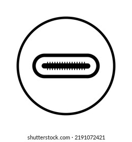 C, plug, type, usb-c, usbc icon. Gráficos vectoriales negros.