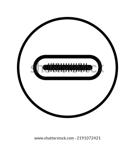 C, plug, type, usb-c, usbc icon. Black vector graphics.