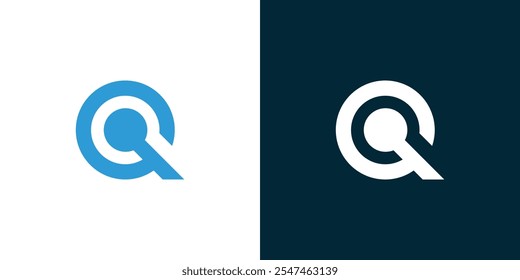 C und Q Kombinationslogo, einfaches Logo, Vektor