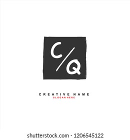 C Q CQ Initial abstract logo concept vector