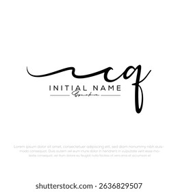 c q cq Anfangsbuchstabe Handschrift und Unterschrift Logo