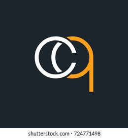 C Q joint logo round letter design vector 