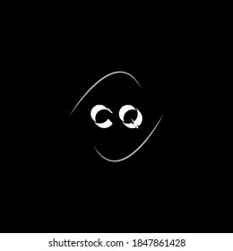 C Q letter logo creative design on black color background, cq monogram