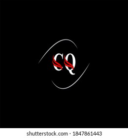 C-Q-Buchstaben-Logo, kreatives Design auf schwarzem Hintergrund, cq-Monogramm