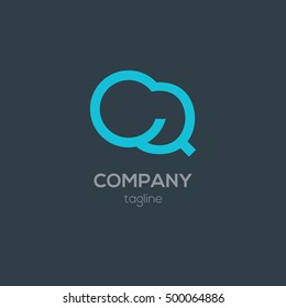 C & Q Letter logo design
