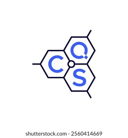 C Q S is connected by a hexagon