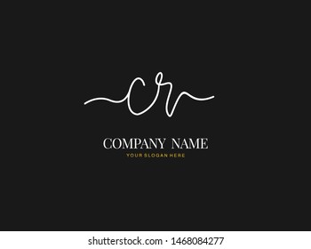 C R CR Initial handwriting logo design with circle. Beautyful design handwritten logo for fashion, team, wedding, luxury logo.