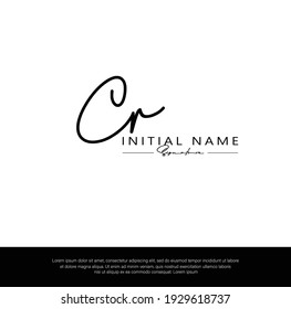 C R CR Initial letter handwriting and signature logo. Beauty vector initial logo .Fashion, boutique, floral and botanical