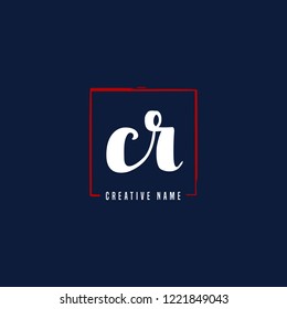 C R CR Initial logo template vector