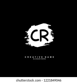 C R CR Initial logo template vector