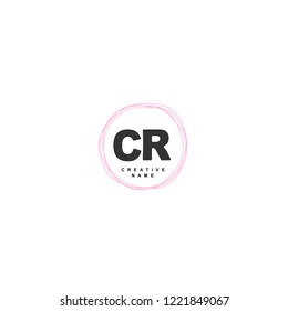 C R CR Initial logo template vector